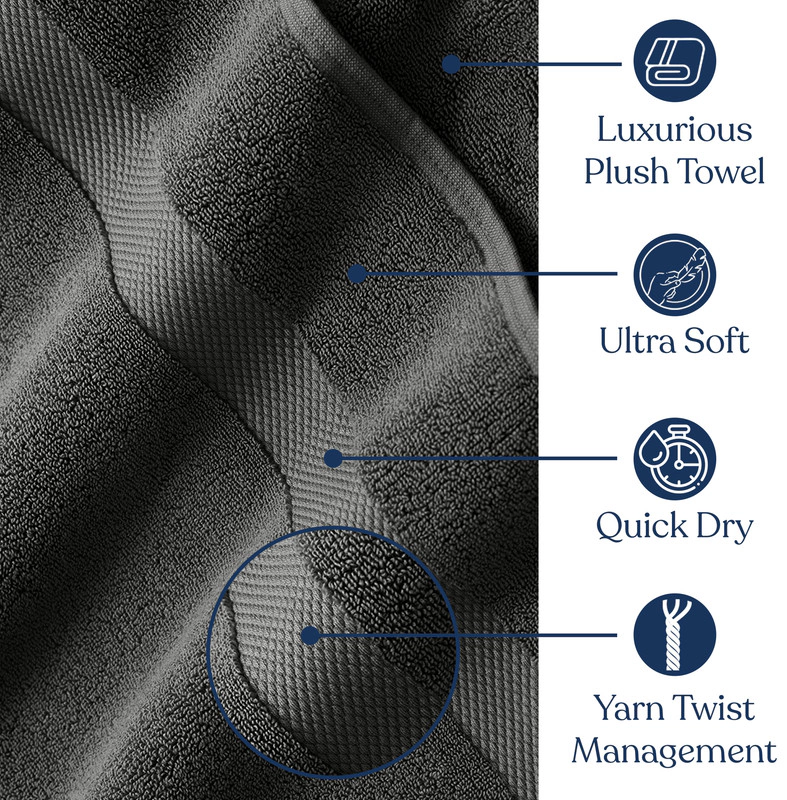 Delara Organic Cotton Luxuriously Plush Hand Towel Pack of 2 GOTS and OEKO-TEX Certified Premium Hotel Quality Towels