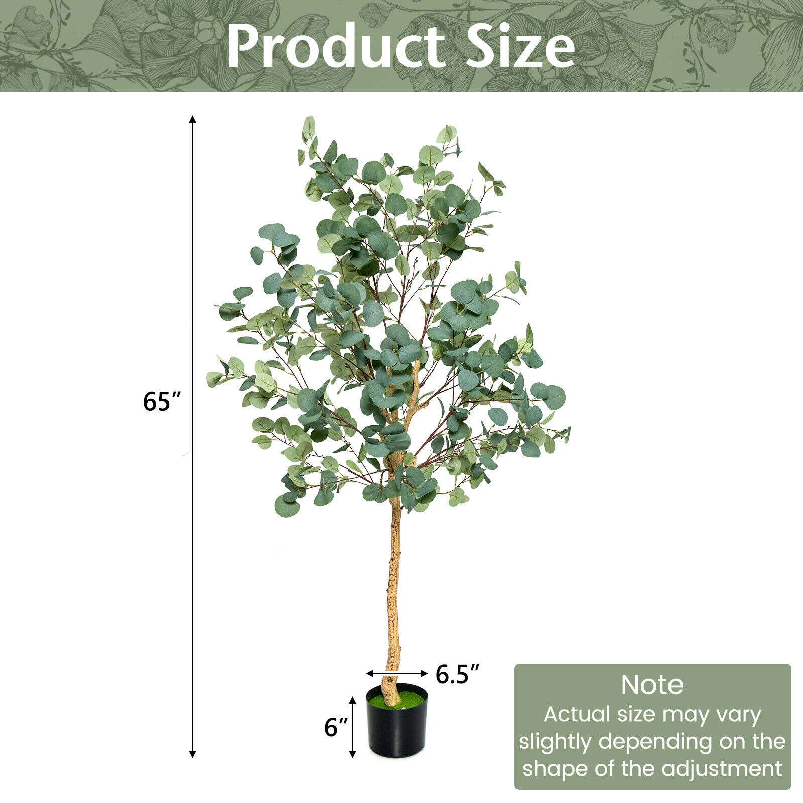 SlickBlue 5.5 ft Faux Eucalyptus Plant for Living Room Office Entryway Decor