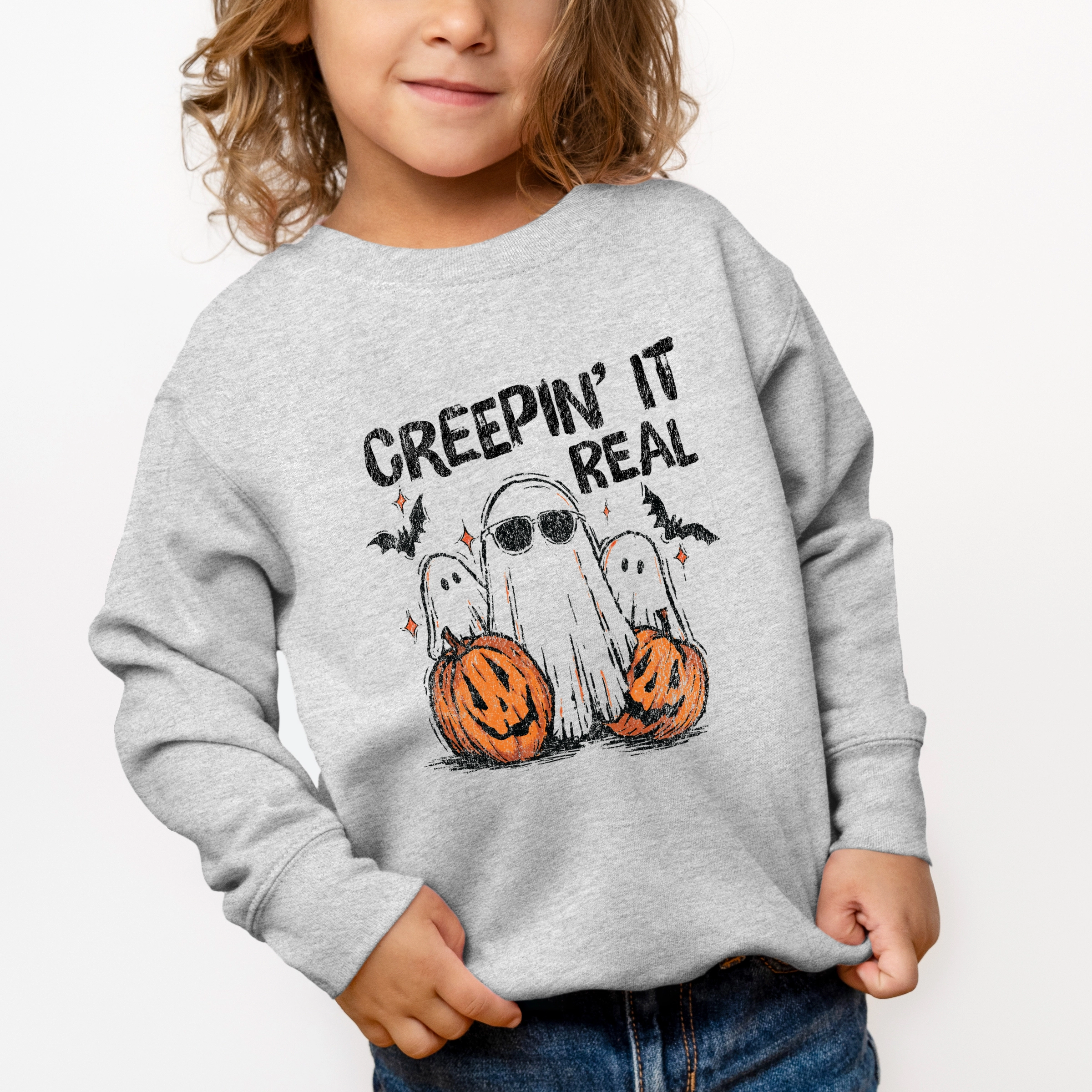 The Juniper Shop - Toddler Graphic Sweatshirt Creepin it Real Ghosts