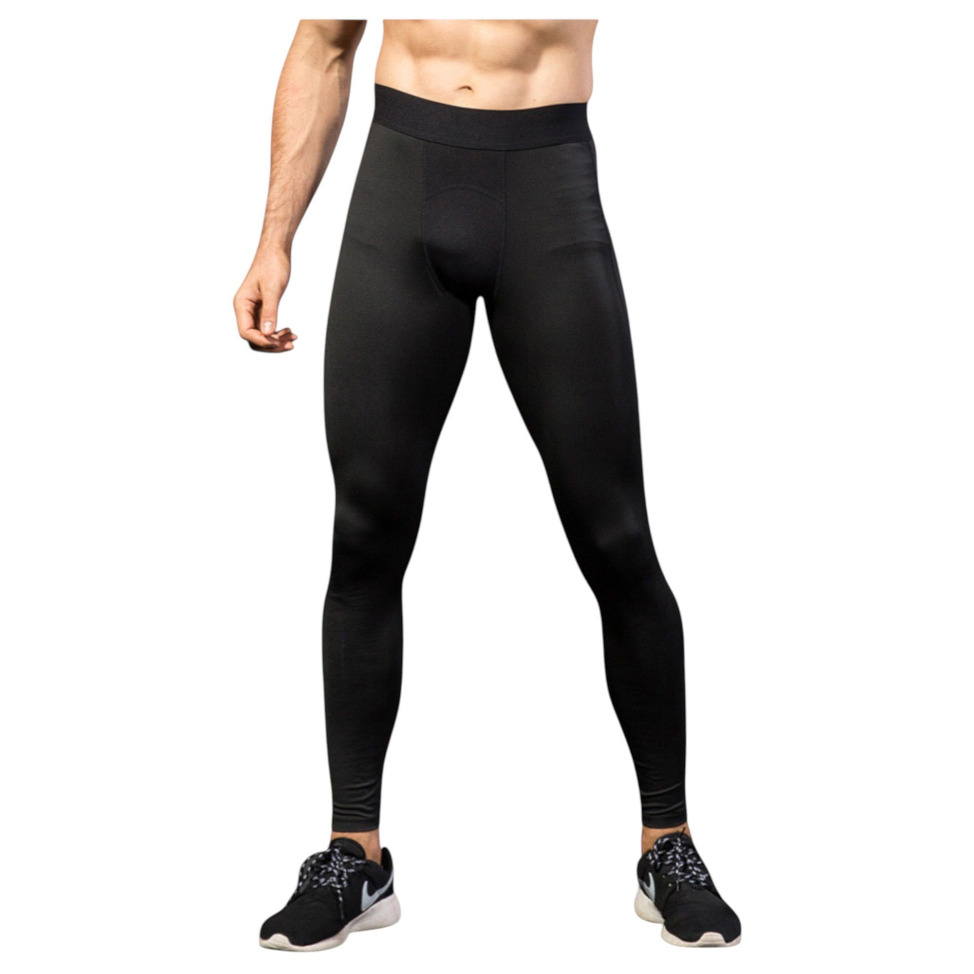 Anna-Kaci Men's Performance Leggings with Contoured Support Pouch and Seamless Fit