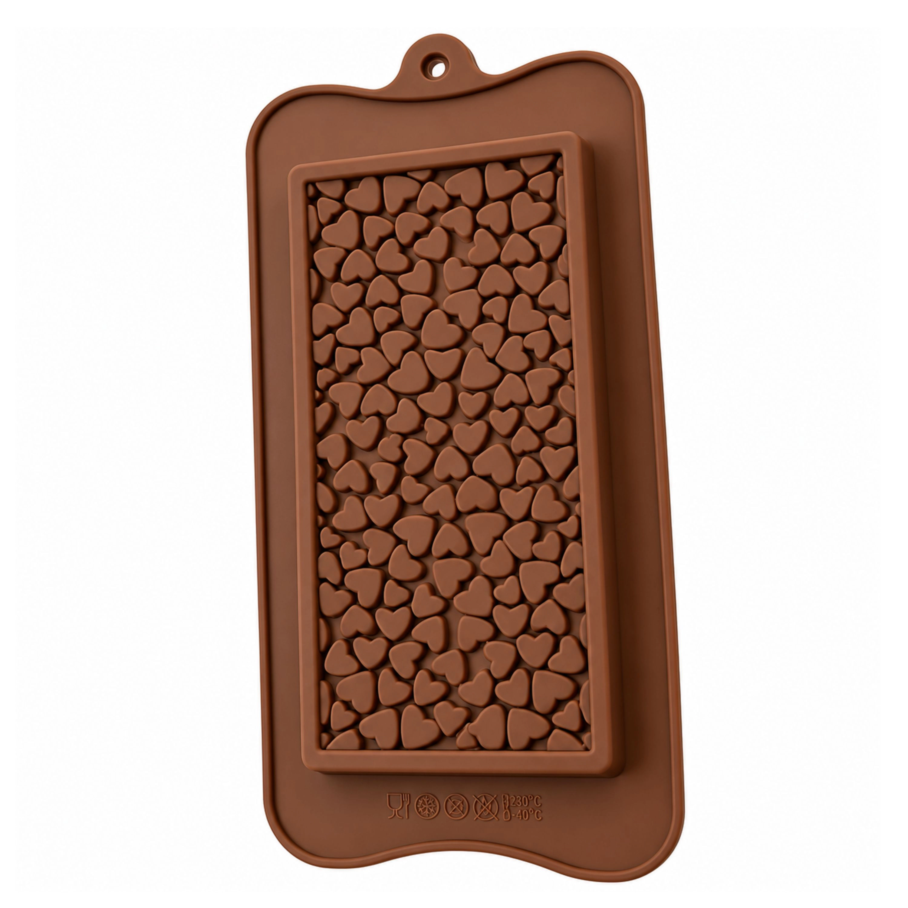 Kitcheniva 4.2 x 8.7 Inch Silicone Heart Design Chocolate Bar Mold