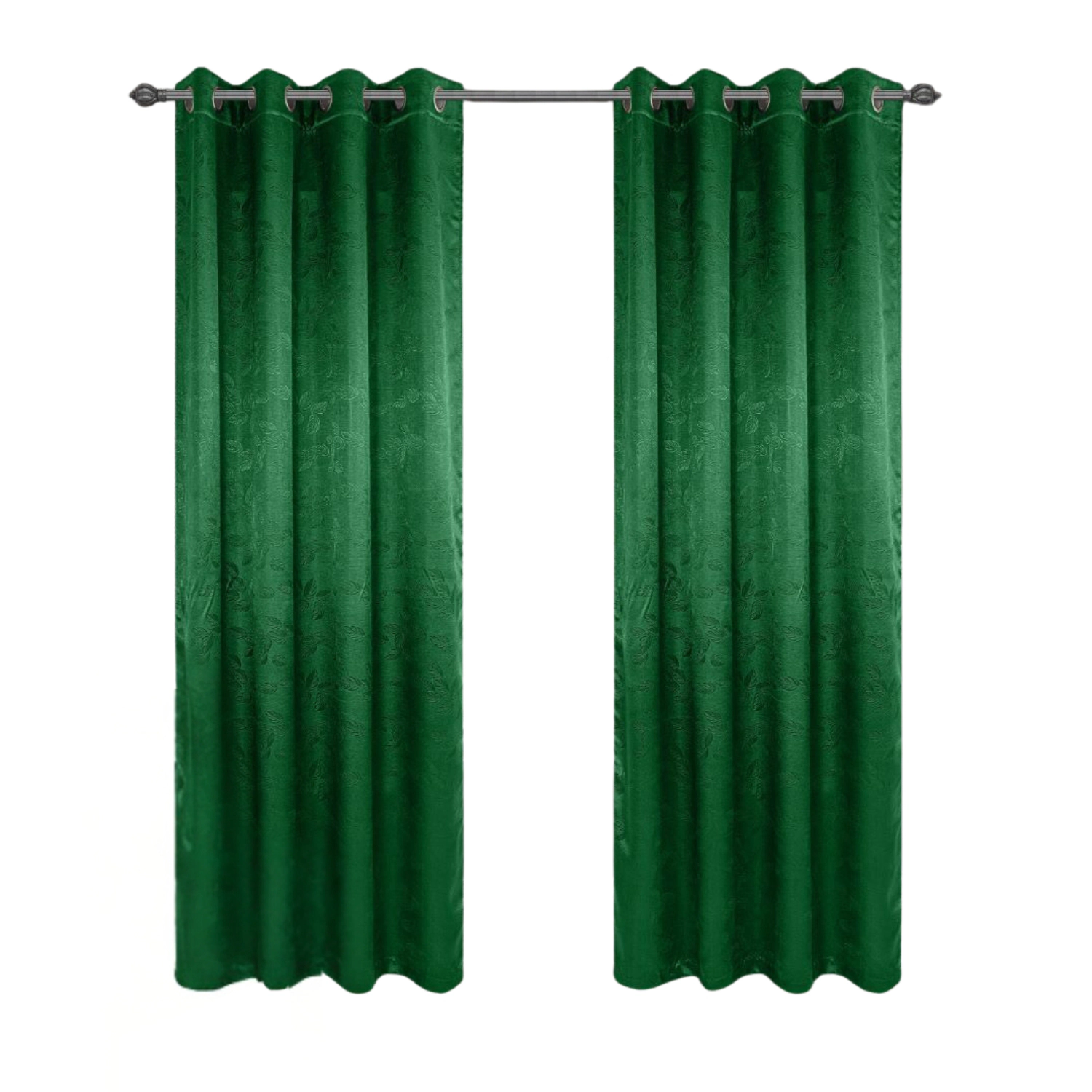 Olivia Gray 100% Polyester 200 GSM Arlo Embossed Blackout Grommet Curtain Panel 54" x 90" Hunter Green