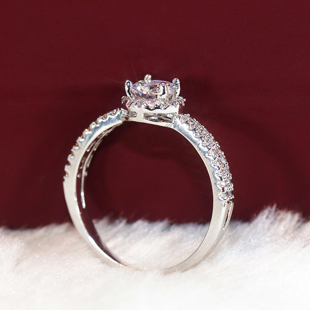 Graceful 4-Prong Setting Round Cubic Zirconia Ring