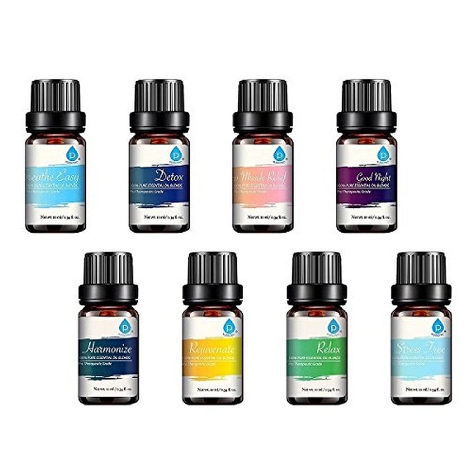 Pursonic Unisex 100% Pure Essential Aromatherapy Oils – 8 Pack