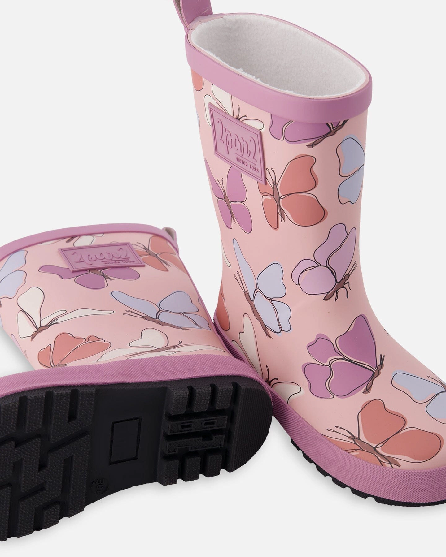 Deux par Girls Rain Boots Rubber Butterfly Print