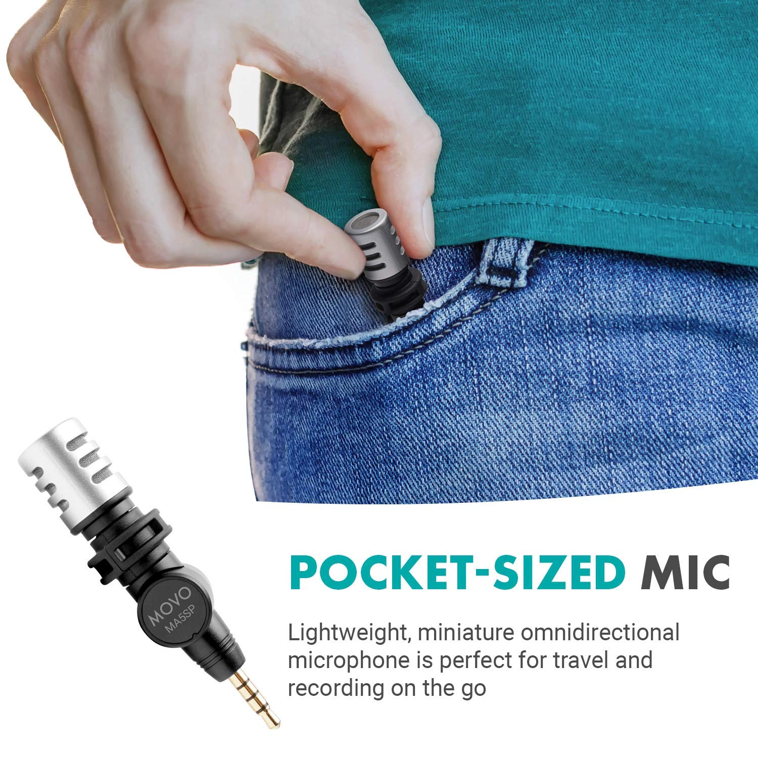 Movo MA5SP 3.5mm TRRS Shotgun Microphone for iPhone or Android Devices