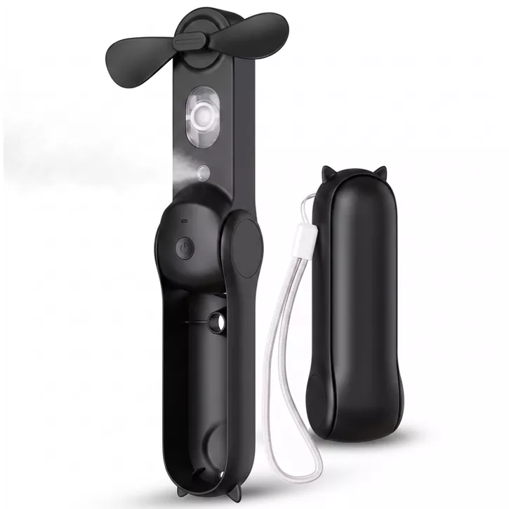 Luminuxe Foldable Misting Fan, Portable USB Rechargeable Handheld Water Spray Mist Pocket-Sized Cooling Fan