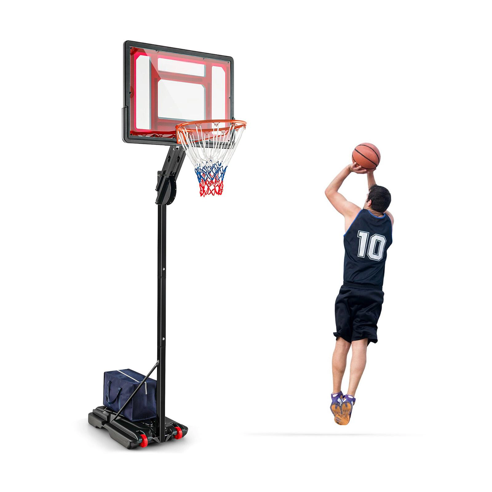 SUGIFT 5-ft to 10-ft Height Adjustable Basketball Hoop with Shatterproof Backboard and Fillable Base
