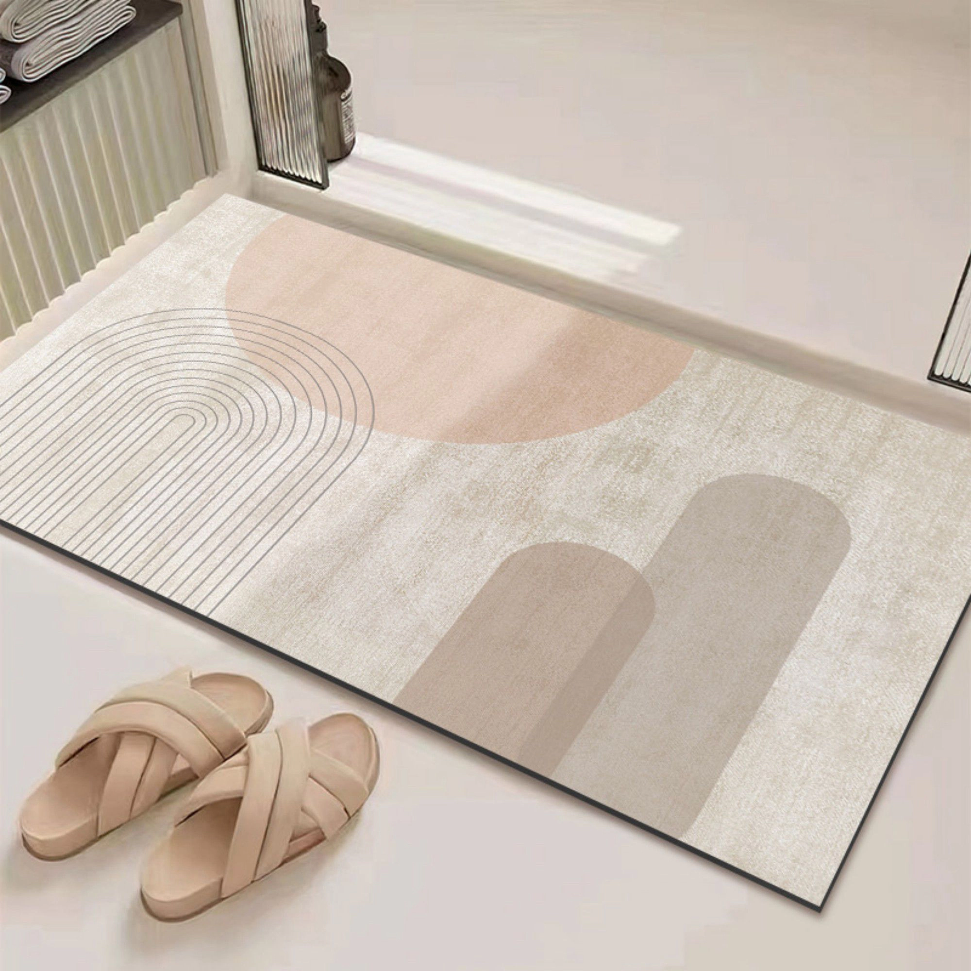 Alilang Unisex Anti Fatigue Kitchen Floor Mat with Geometric Line Pattern Cushioned Standing Rug for Sink Counter and Pr