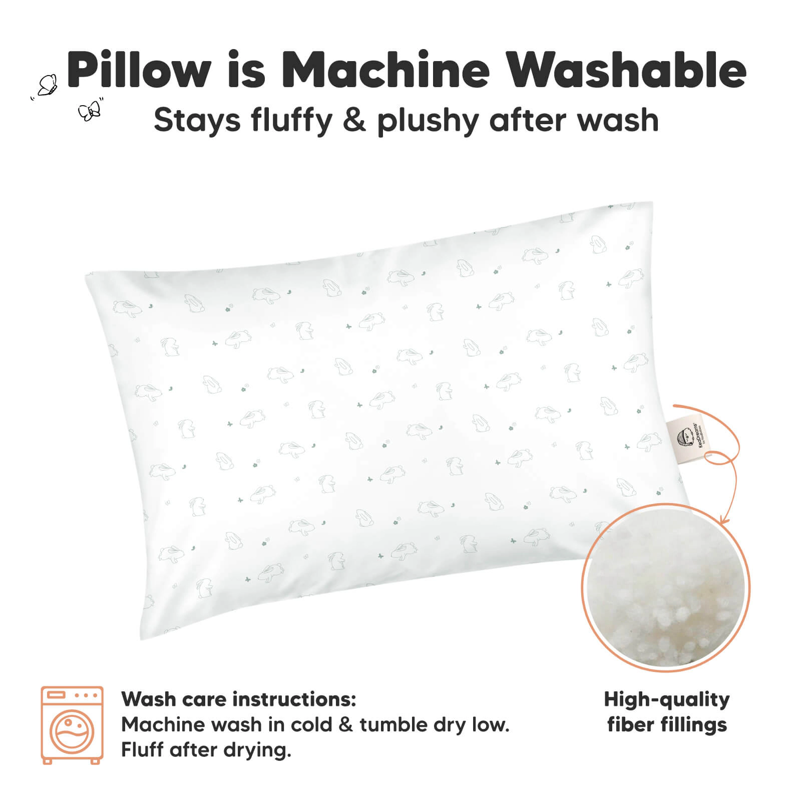 KeaBabies 2-Pack Toddler Pillows Without Pillowcase