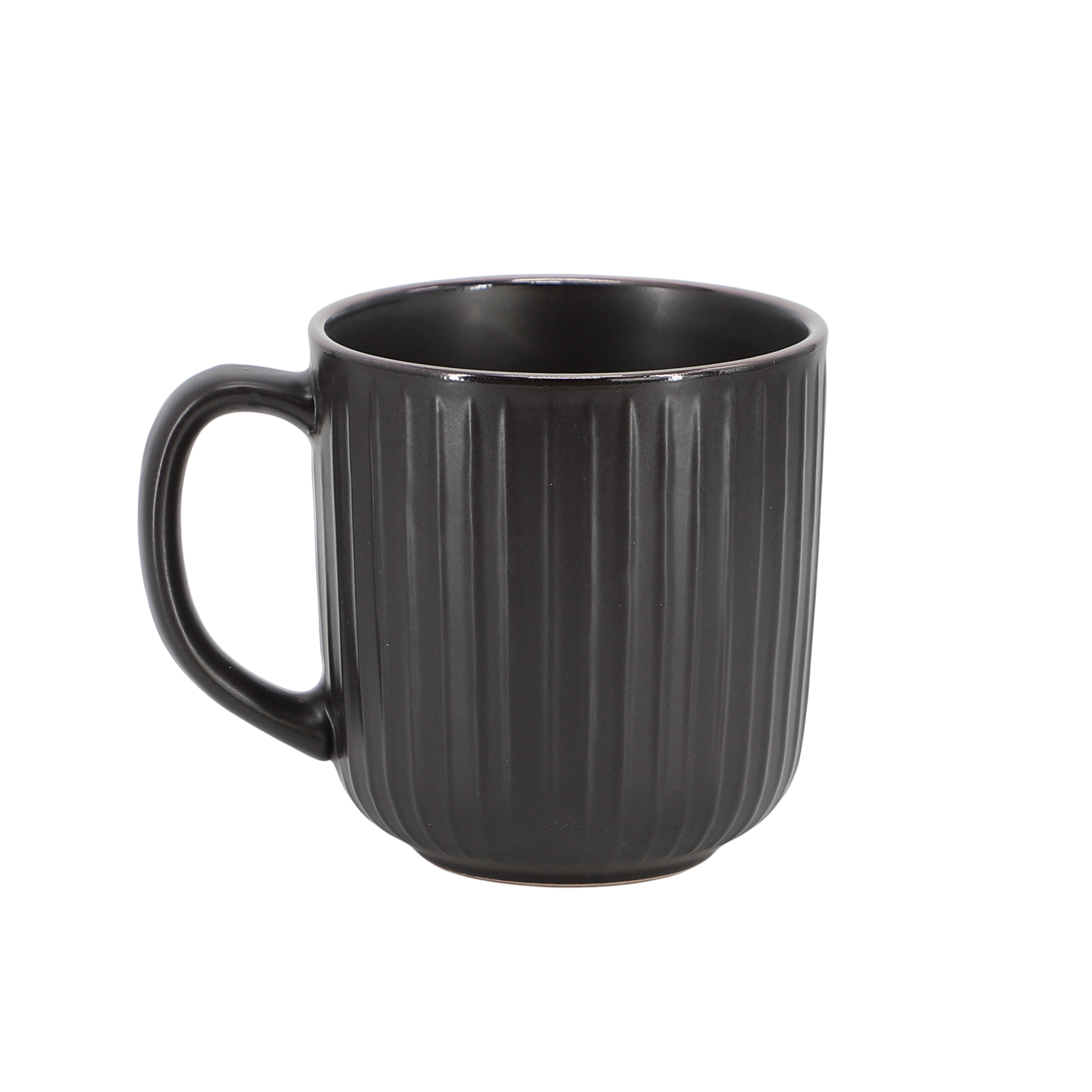 Elama Leo 16 Piece Stoneware Dinnerware Set In Black