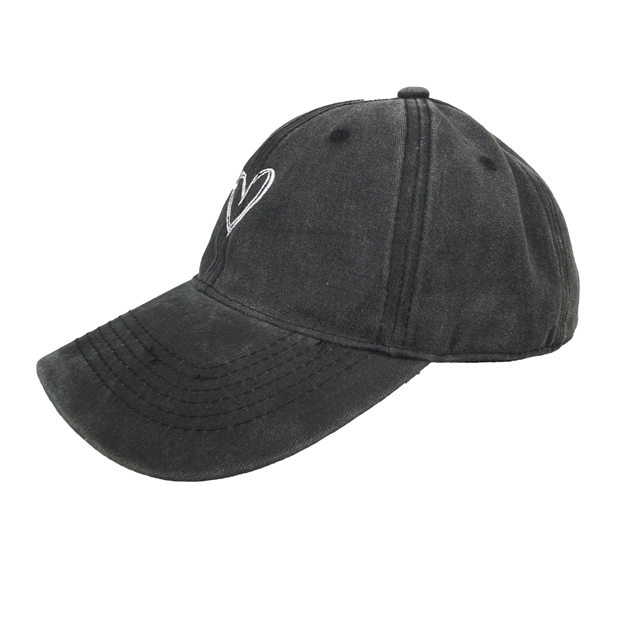 Anna-Kaci Women's Valentine Heart Embroidered Baseball Cap Low Bun Soft Cotton Trucker Hat