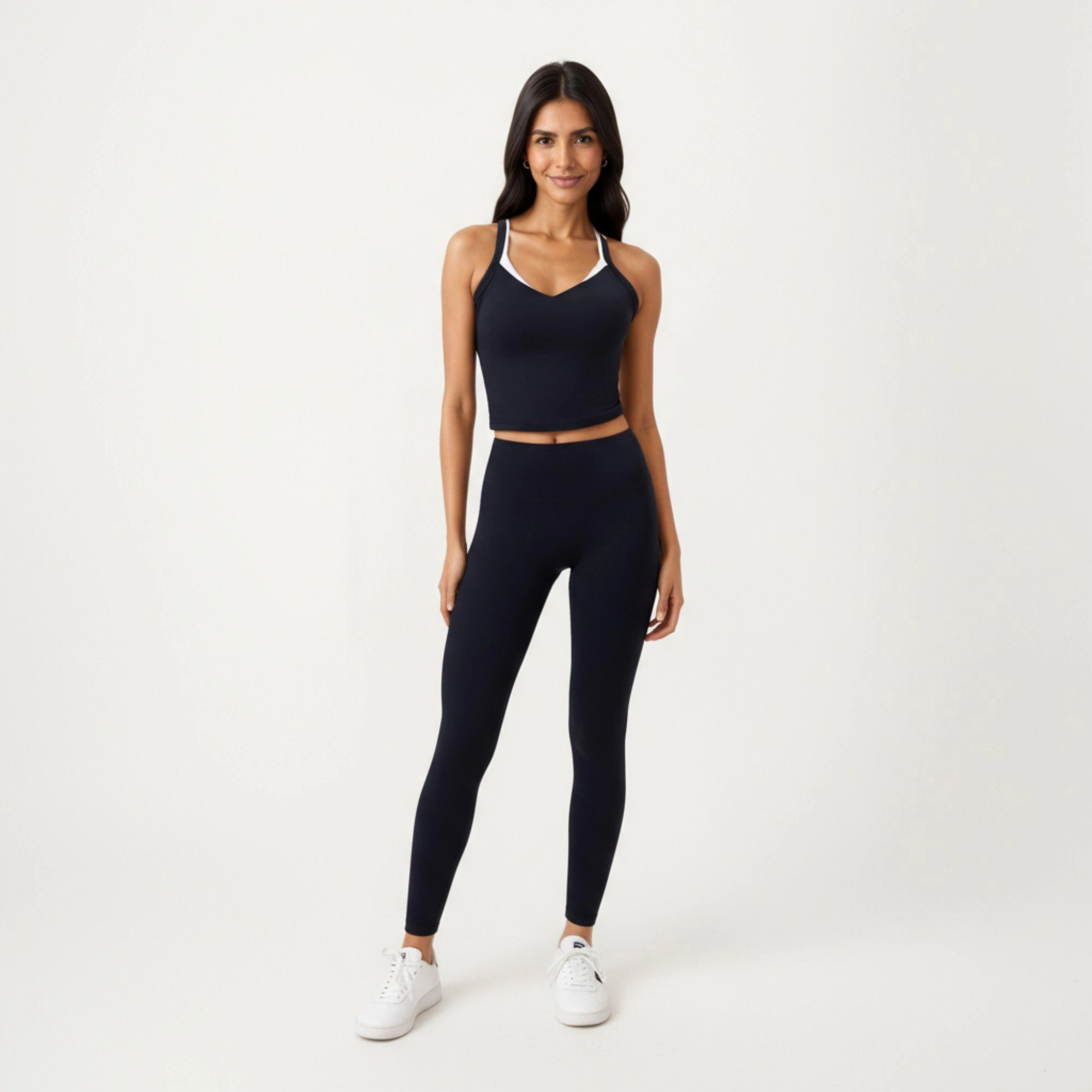 Anna-Kaci Women's V-Neck Cropped Active Tank Top with Double Shoulder Straps