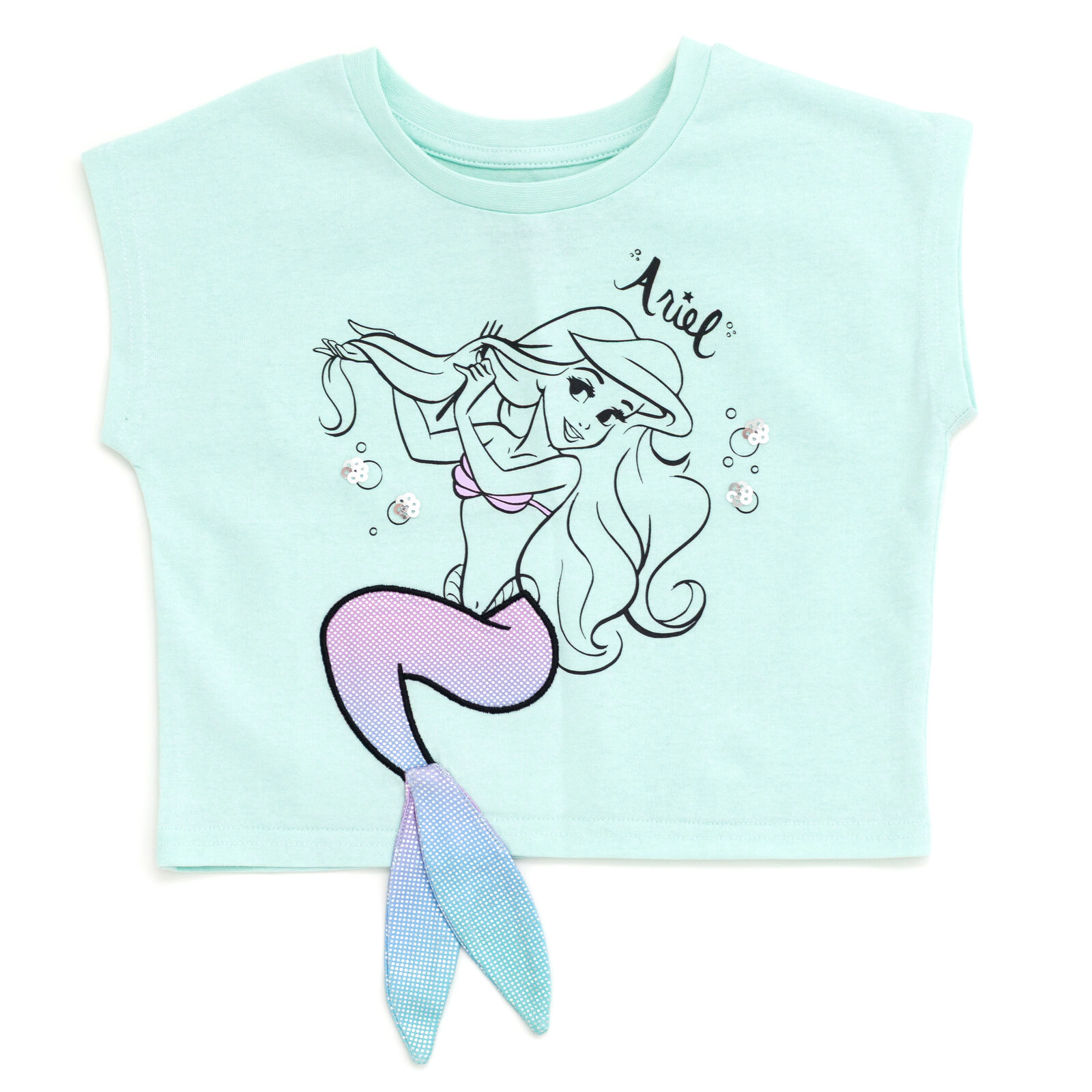 Disney The Little Mermaid Princess Ariel Girls' Sequin T-Shirt