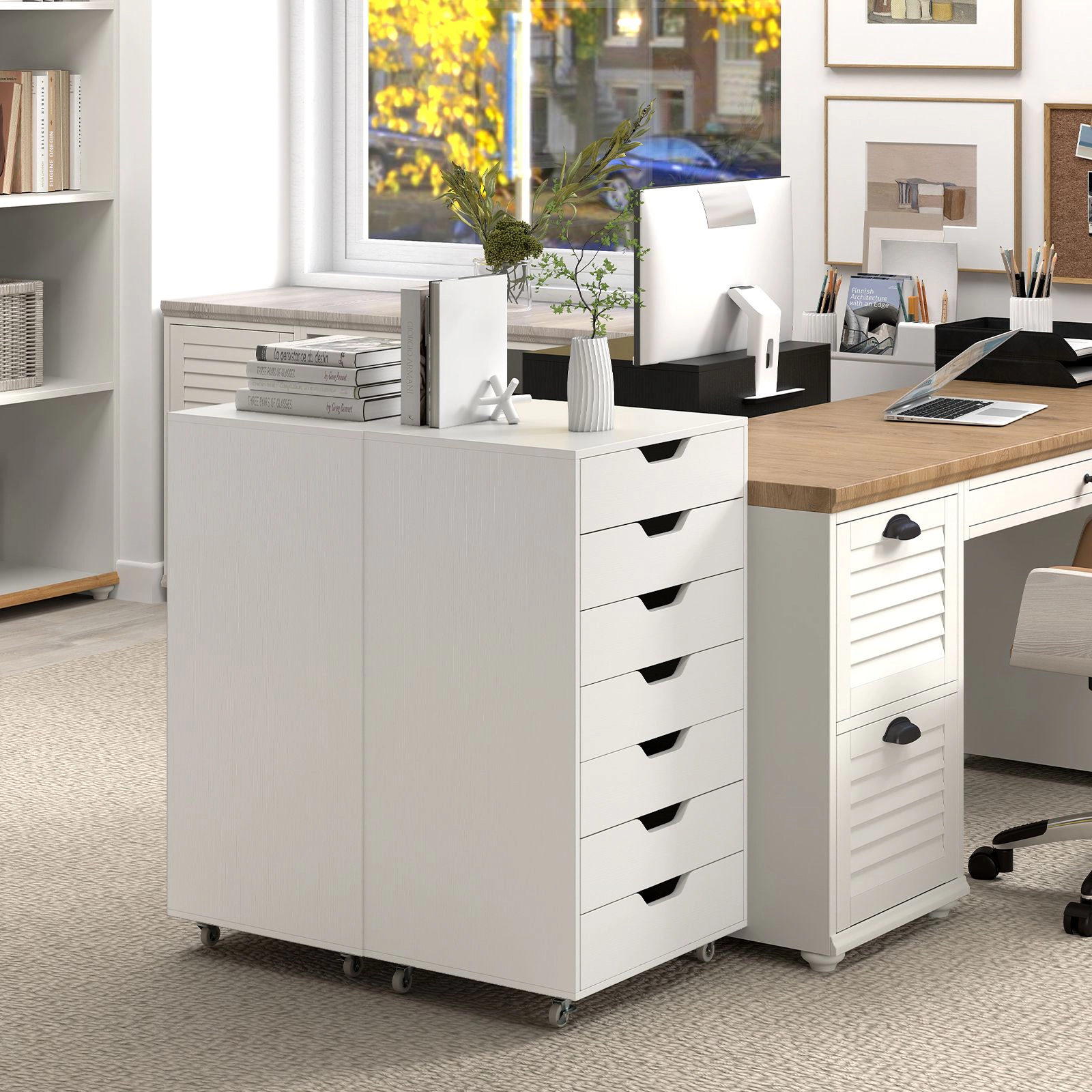 SlickBlue Tall Chest of Drawers with Wheels for Home & Office Organization