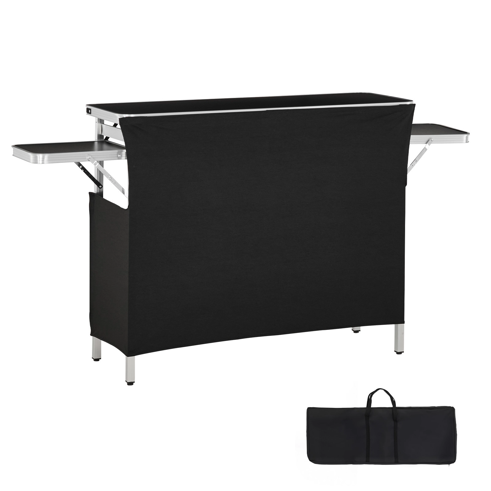 HONGGE Folding Portable Bar Table with Carry Bag Storage Shelf and Detachable Skirt Quick and Easy Setup Foldable
