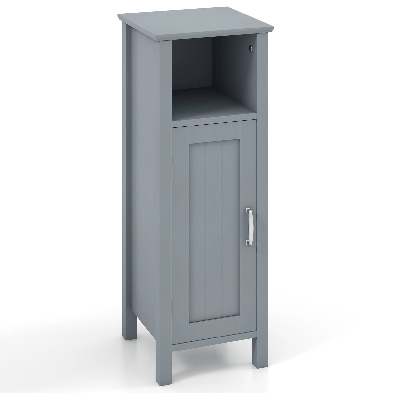 SlickBlue Bathroom Floor Cabinet with Adjustable Shelf and Open Storage