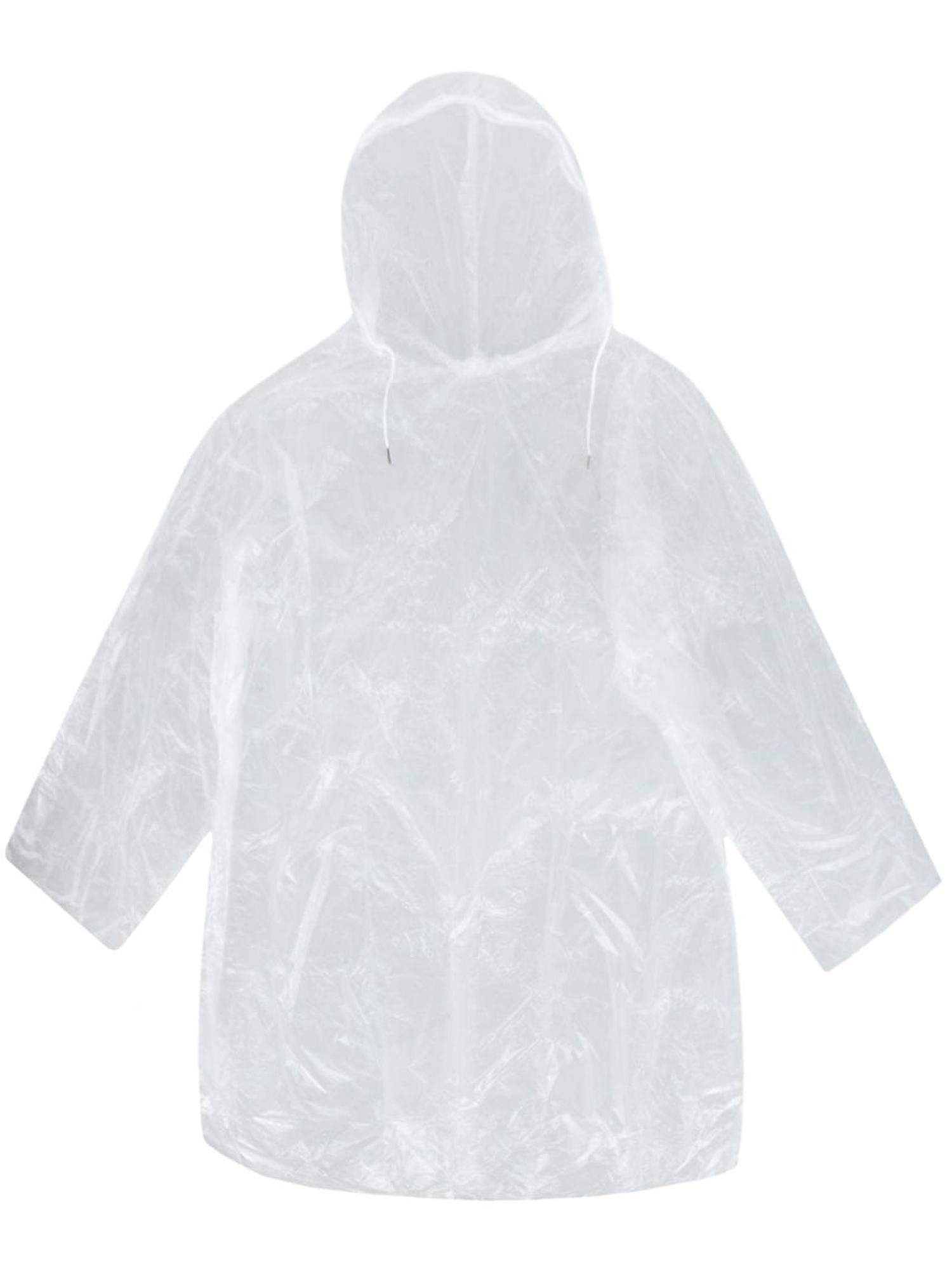 CTM Kids' Clear Rain Poncho with Stringed Hood