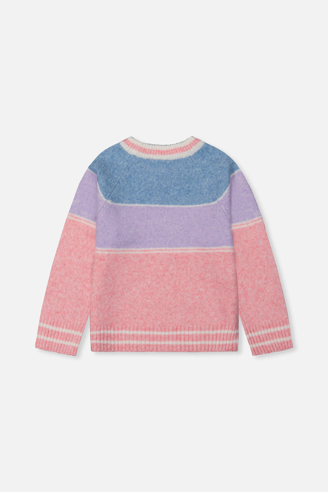 Deux par Deux Girls Color-Block Sweater with Ski Jacquard