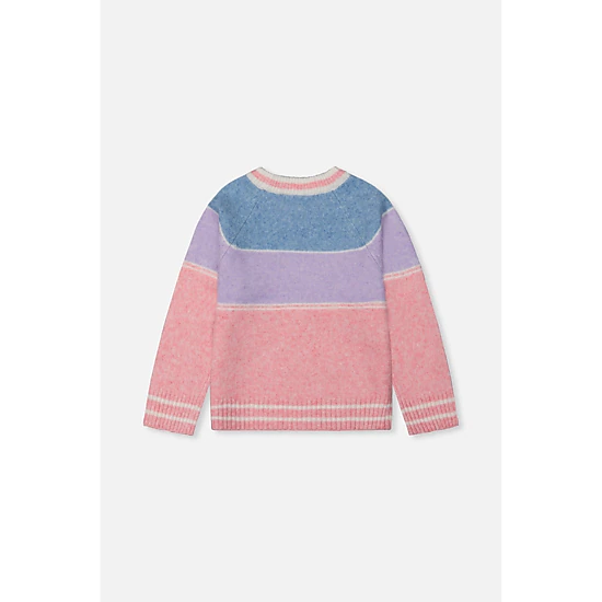 Deux par Deux Girls Color-Block Sweater with Ski Jacquard
