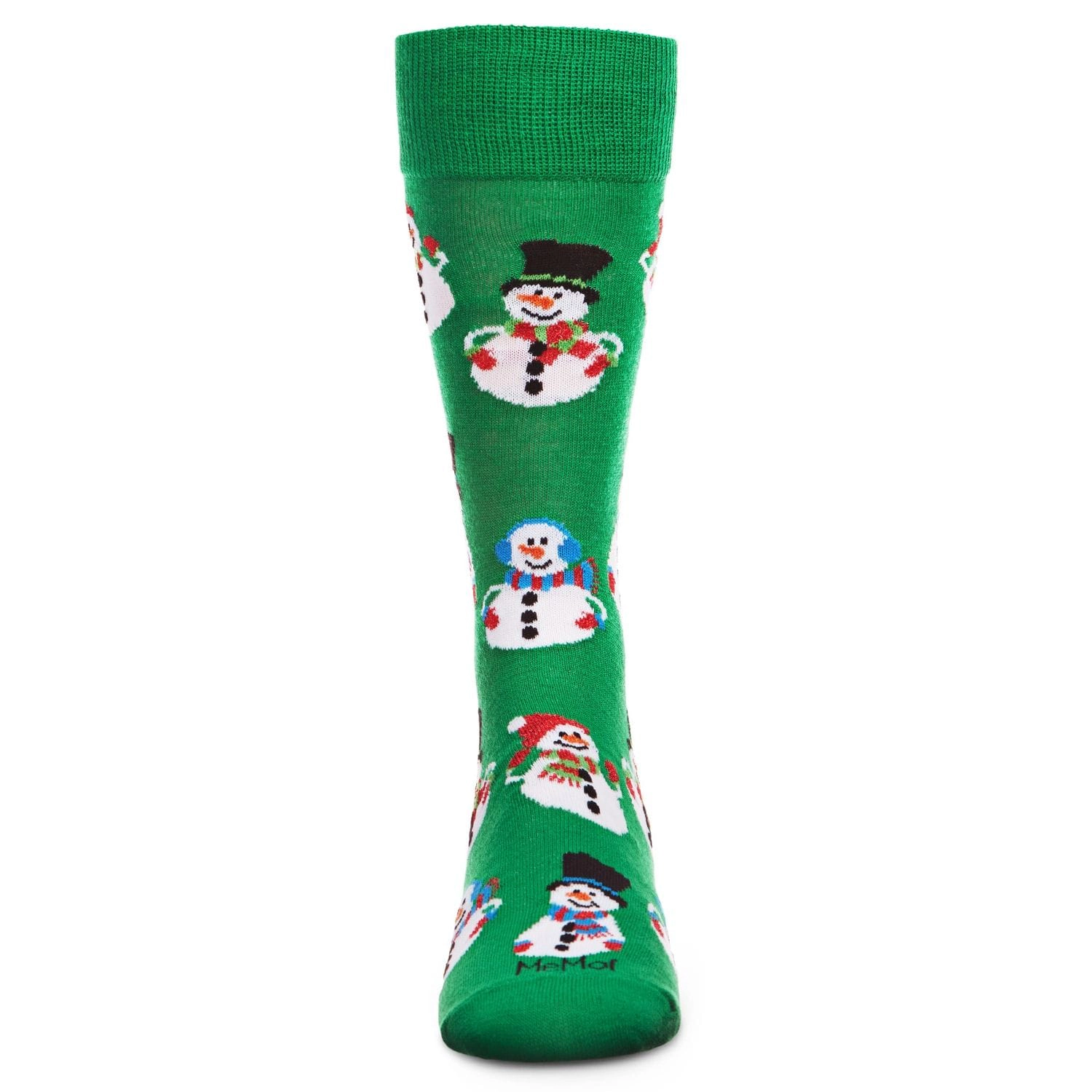 Memoi Men's Jolly Holiday Happy Snowmen Novelty Crew Socks