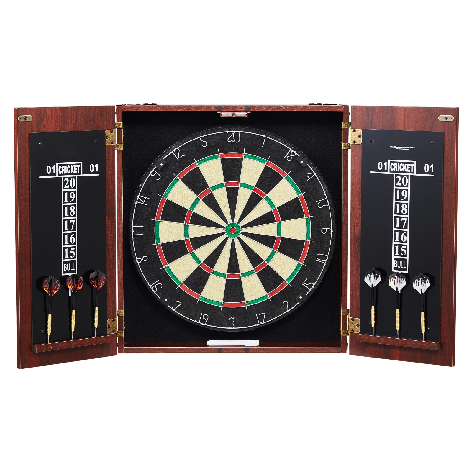 HONGGE Dartboard and Cabinet Set Ready-to-Play Bundle with Hideaway Cabinet, Easy Assembly