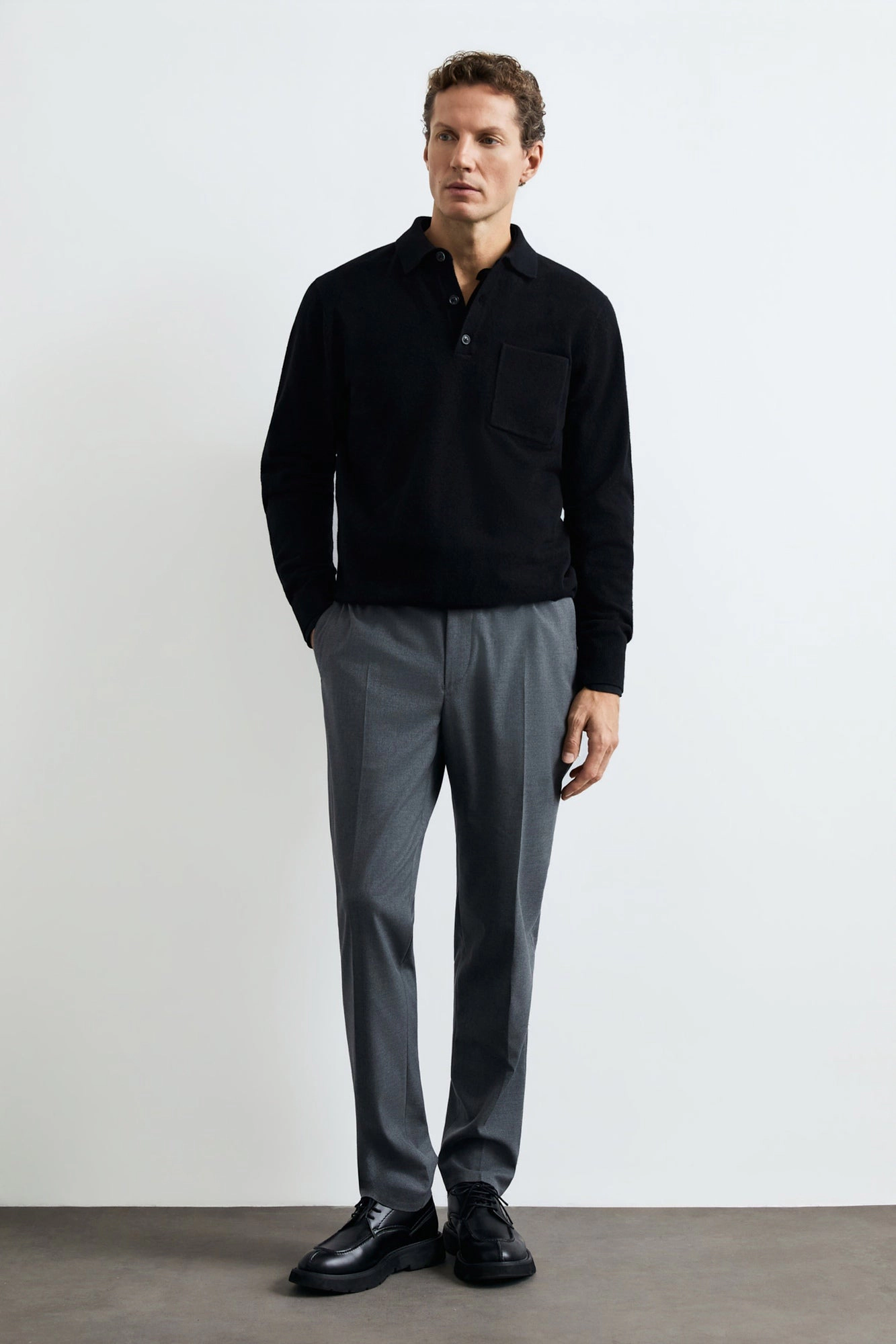 Lufian Men's Knit Polo Sweater