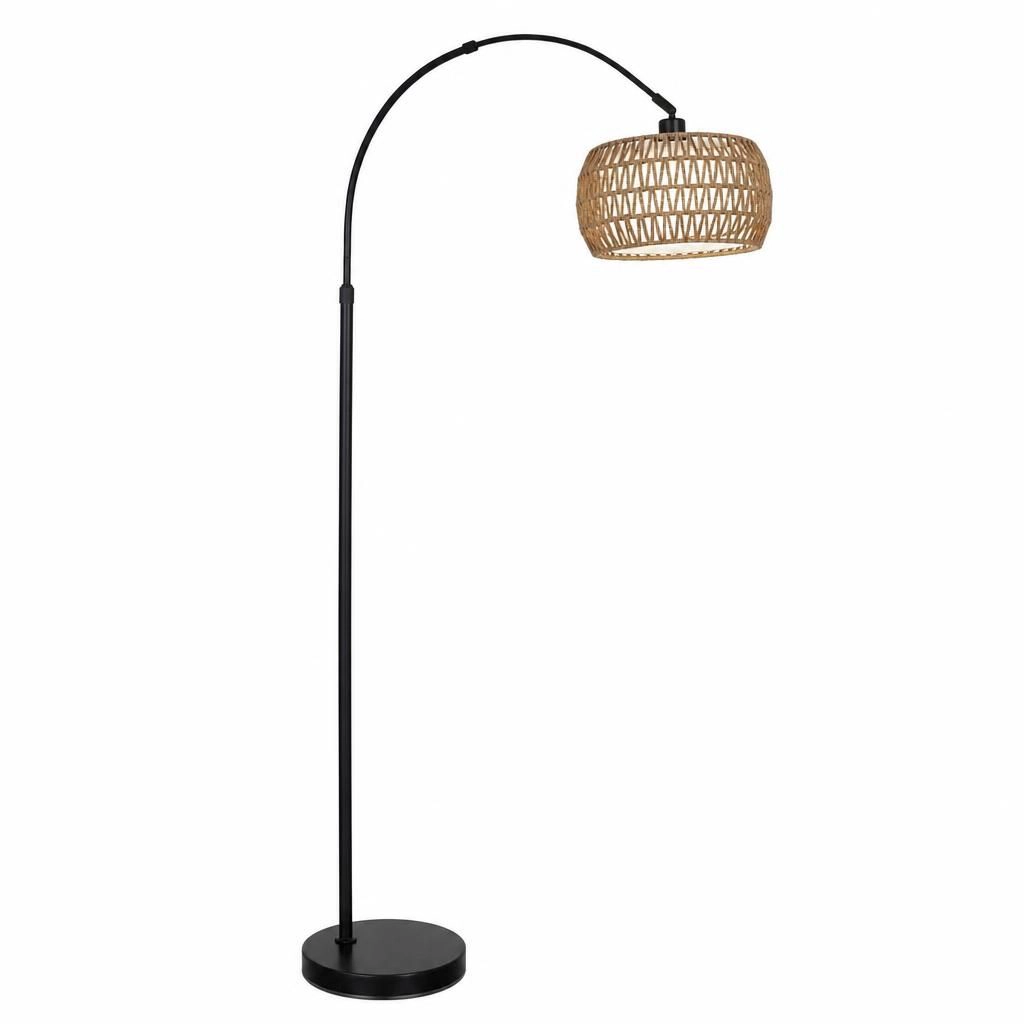 ELEMENT ACE Handwoven Rattan Metal Flush Mount Ceiling Light