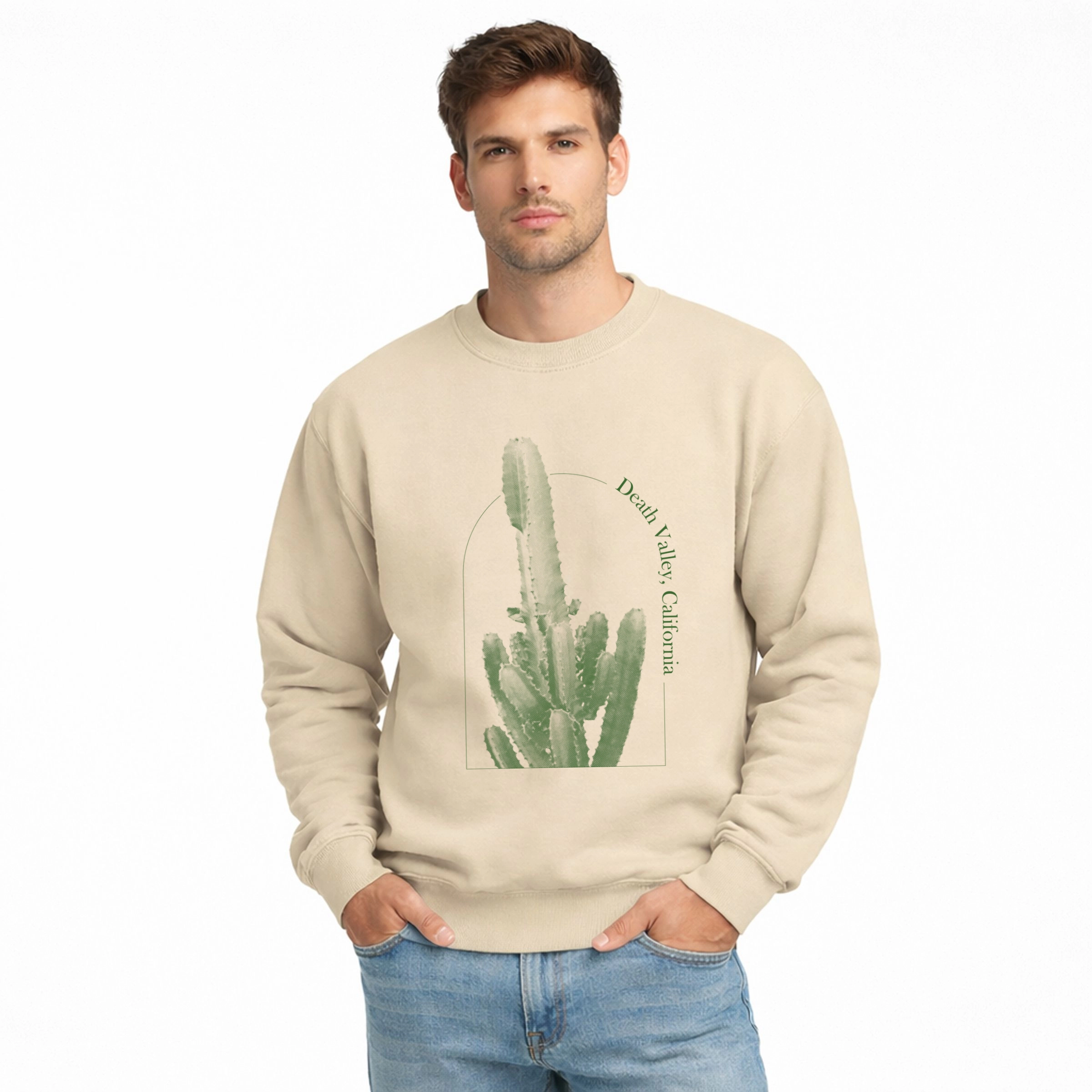 Simply Sage Market - Men's Graphic Sweatshirt Death Valley California Cactus