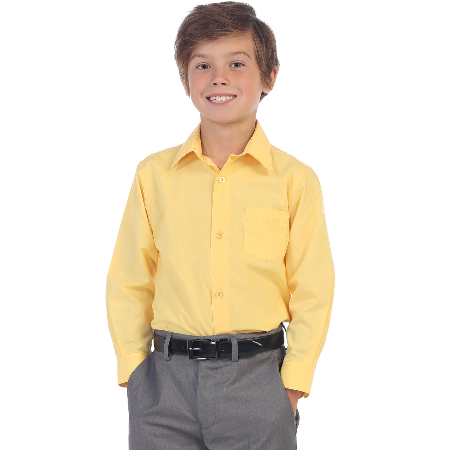 Gioberti Boy's Long Sleeve Dress Shirt