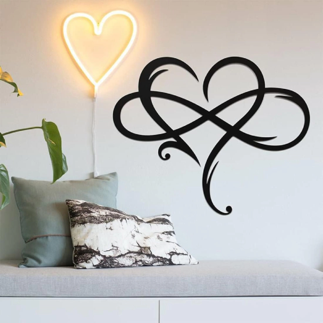 Living Hubss Unique Infinity Heart Metal Wall Art