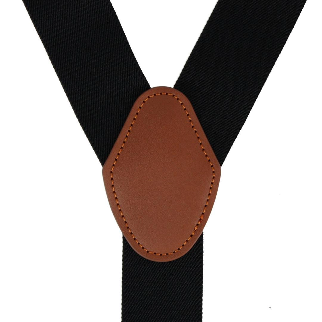 CTM Men's Solid Color Elastic Y-Back Double Clip-End Suspender