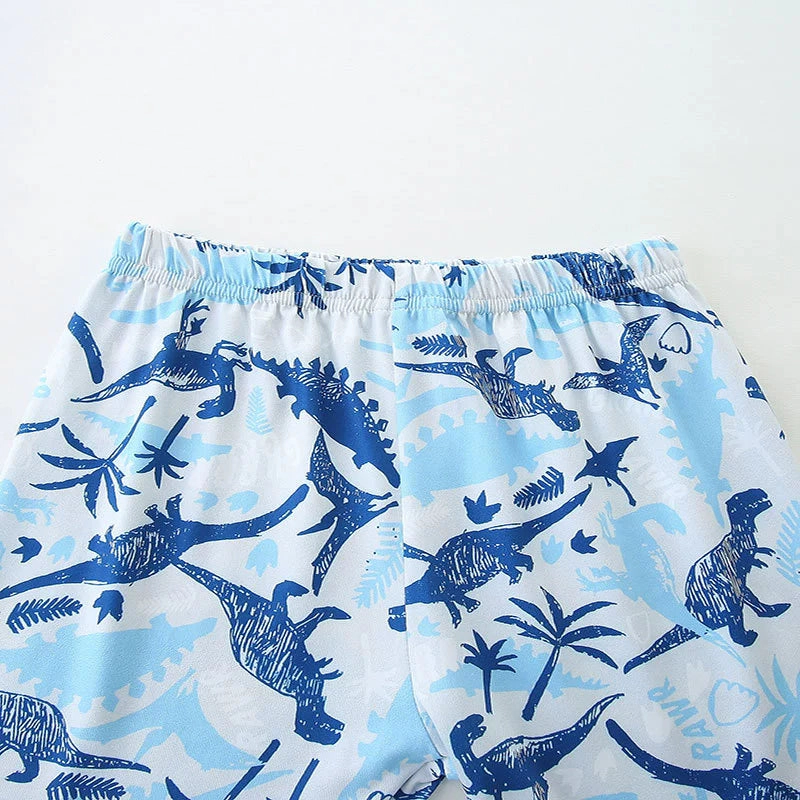 MyKids-USA Boys Summer Blue T-Shirt and Shorts Set