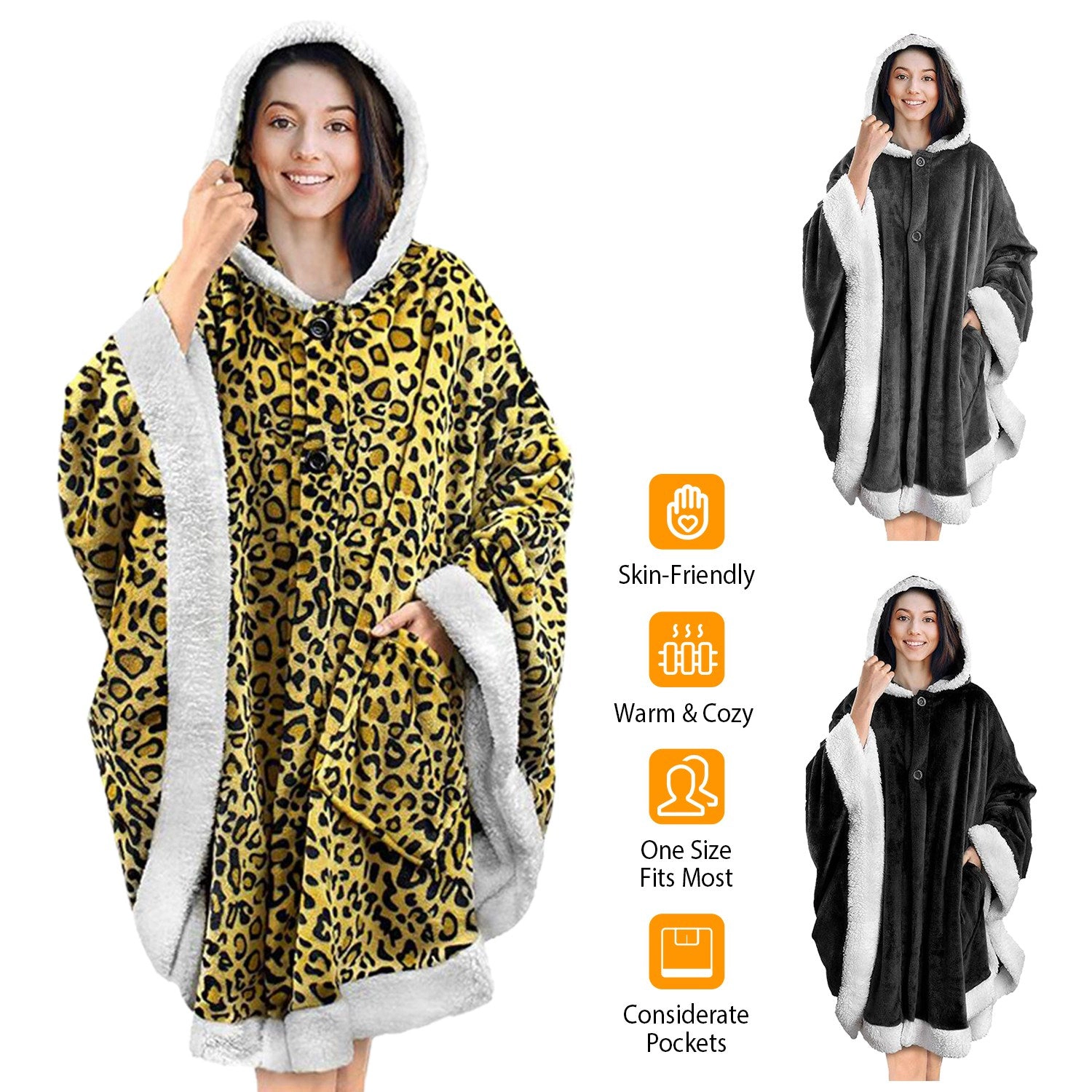GBruno Hooded Wearable Blanket With Pockets