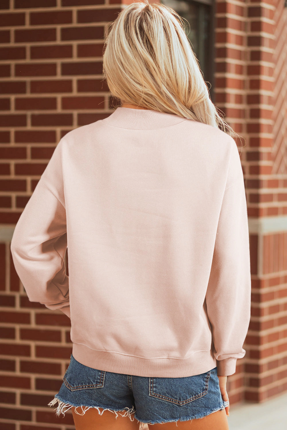 Threaded Pear Women's Ensley apricot Oversize Mock Sweatshirt