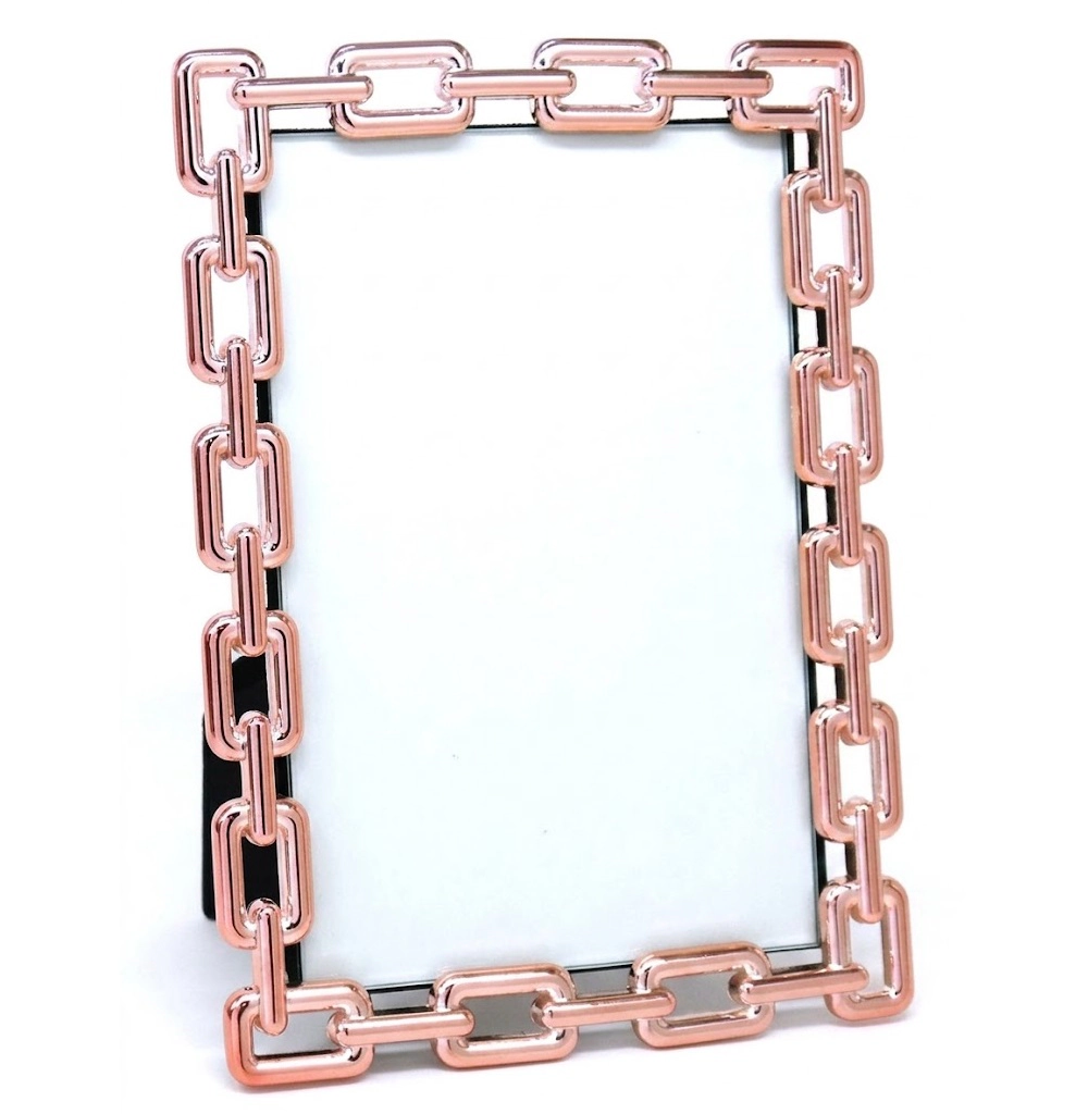 Jiallo Elegant Rose Gold Chain Link 4x6 Photo Frame