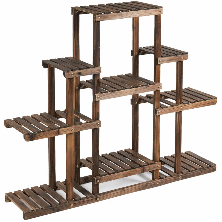 Hivvago 6-Tier Flower Wood Stand Plant Display Rack Storage Shelf