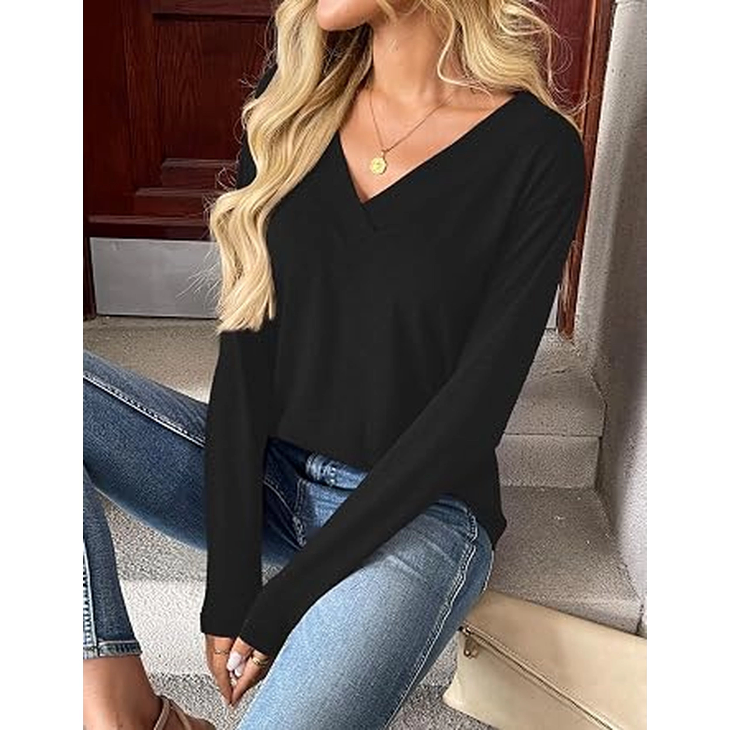 Zeagoo Women Boho V Neck Blouse