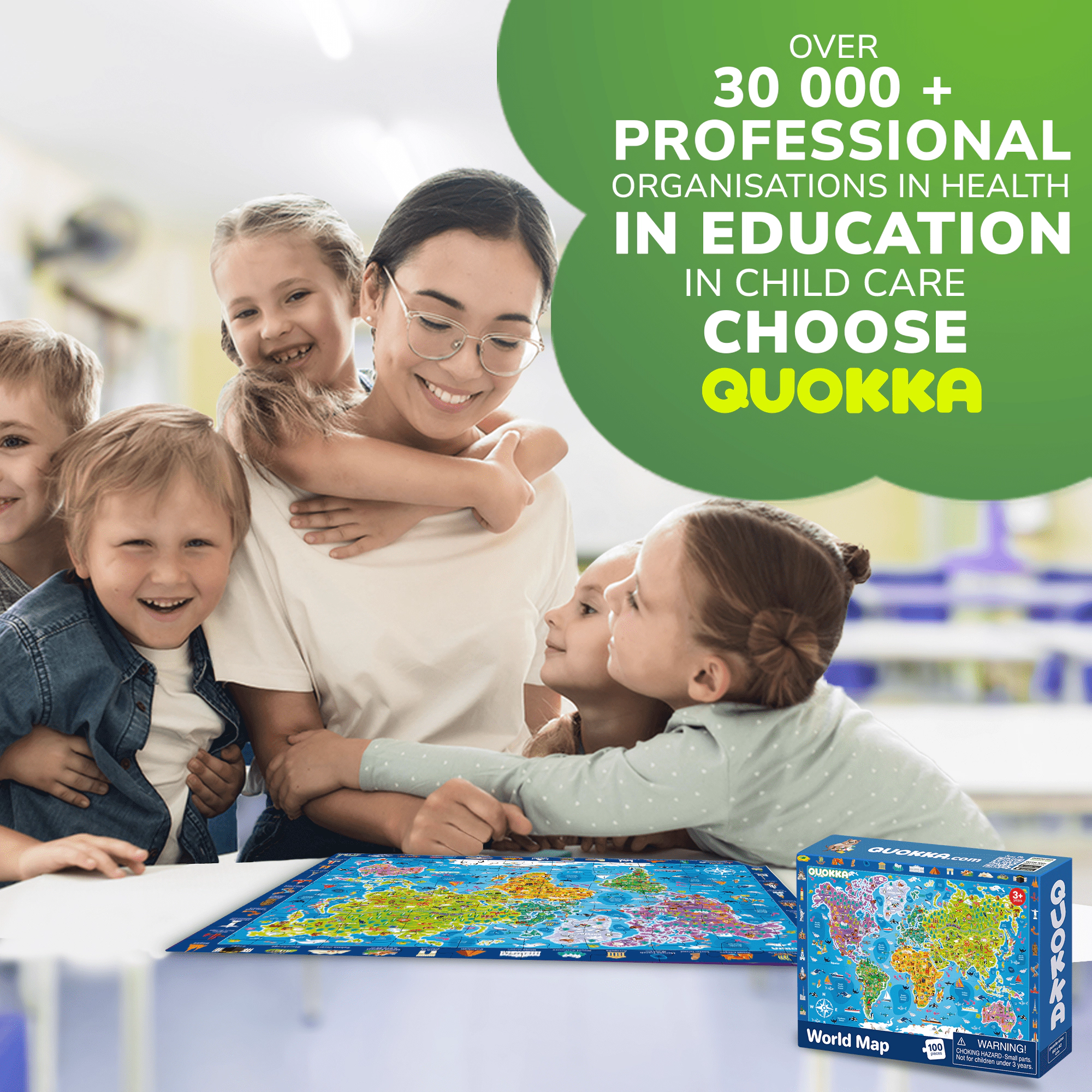 QUOKKA Educational Puzzle Set, USA Map, World Map & Solar System Jigsaw Puzzles, 100, 300 500 Piece, Ages 4+