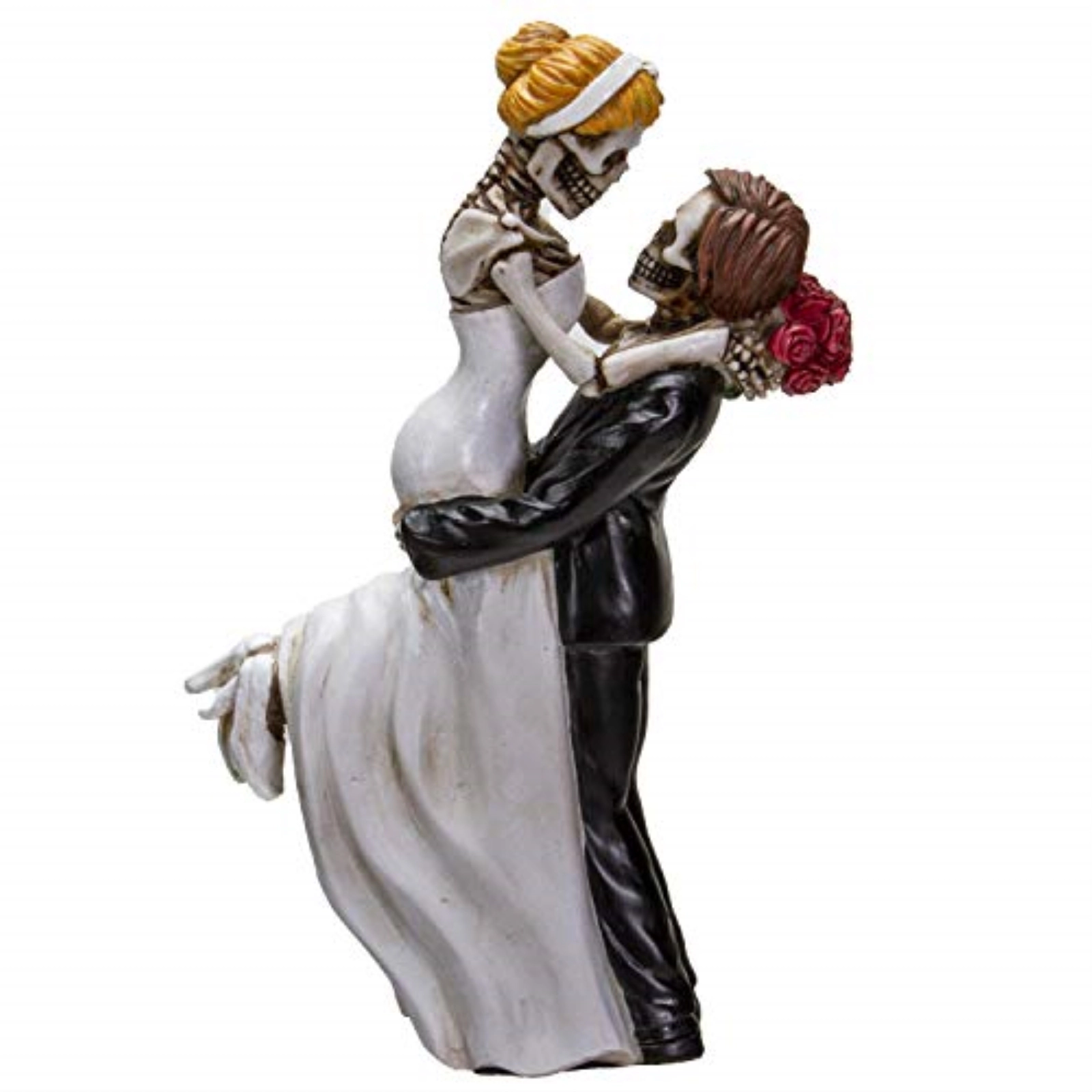 Pacific Giftware Love Never Dies Skeleton Bride and Groom Wedding Couple Resin Figurine 6.25 inch