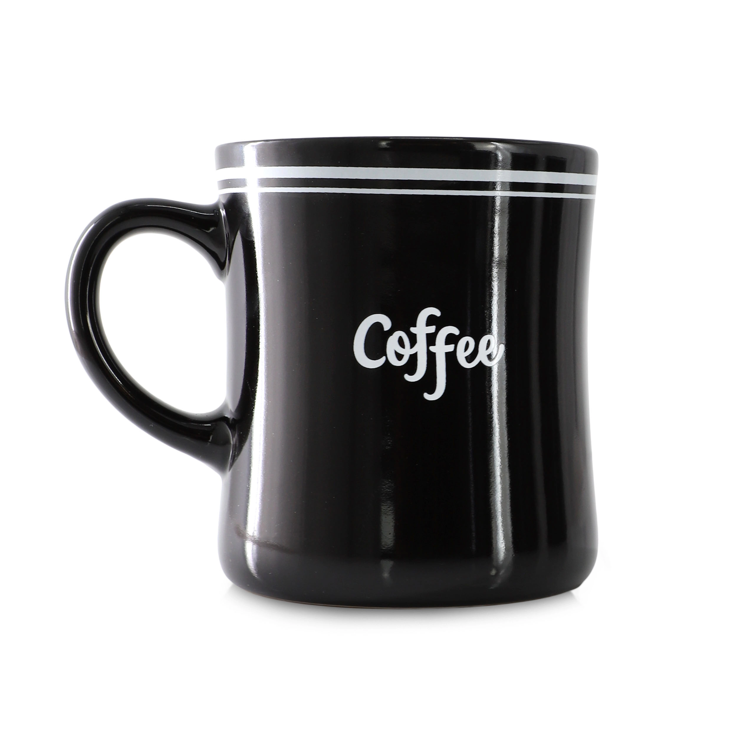 Gibson Homewares 15 Ounce Black Fine Ceramic Mug with 'Coffee' Text