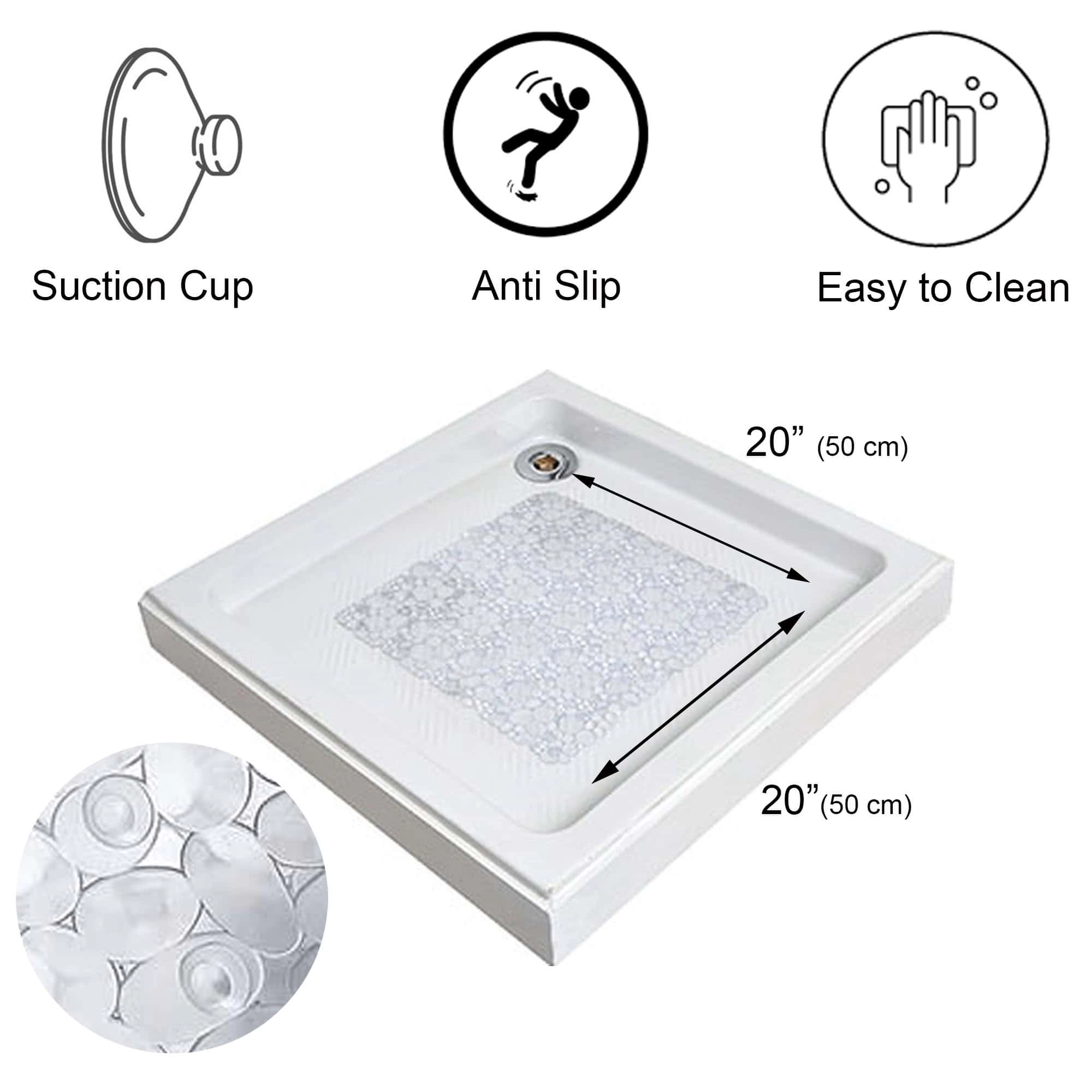 Evideco French Home Goods 20 x Non-Slip PVC Shower Mat with Suction Cups