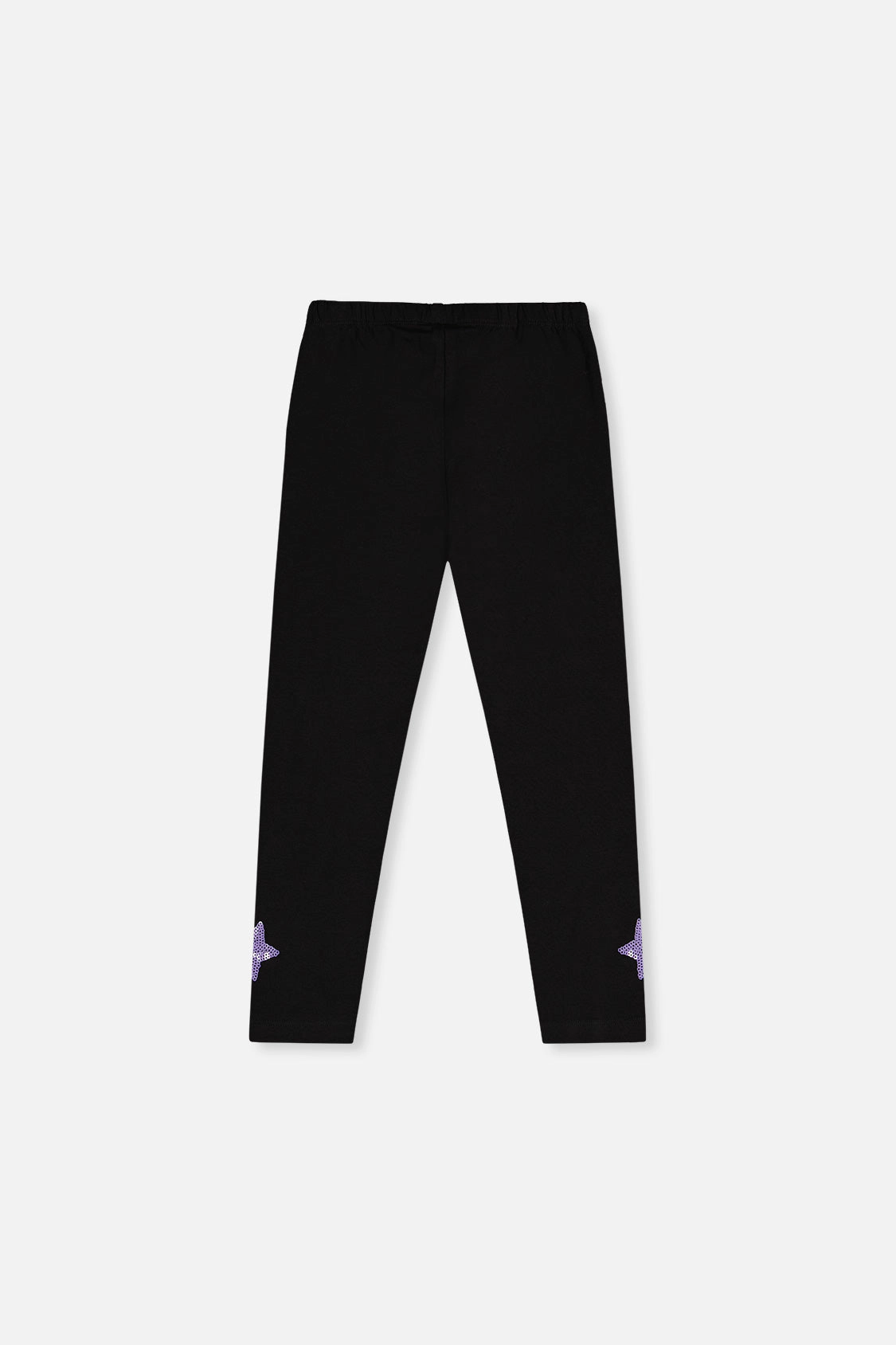 Deux par Girls Shimmering Star Organic Cotton Jersey Leggings