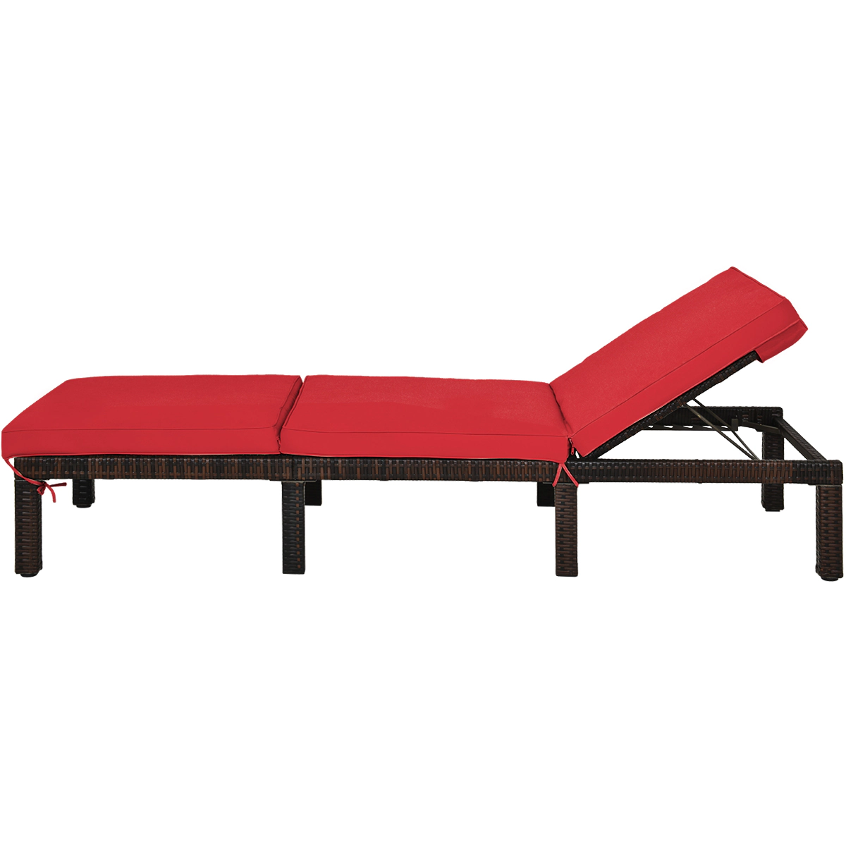 LJG Outdoor Rattan Adjustable Cushioned Chaise