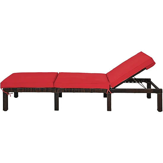 LJG Outdoor Rattan Adjustable Cushioned Chaise