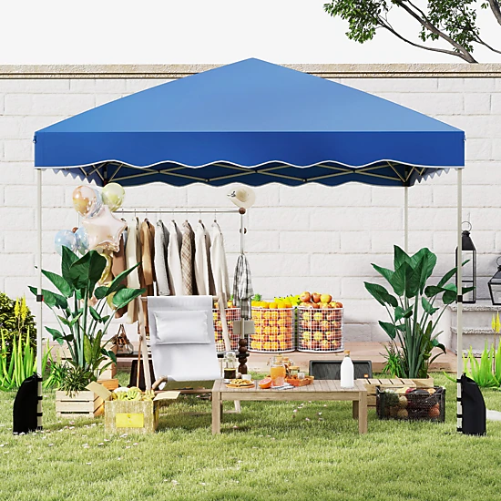 LJG Foldable 10 x 10 Feet Pop up Canopy Tent with Wheeled Bag