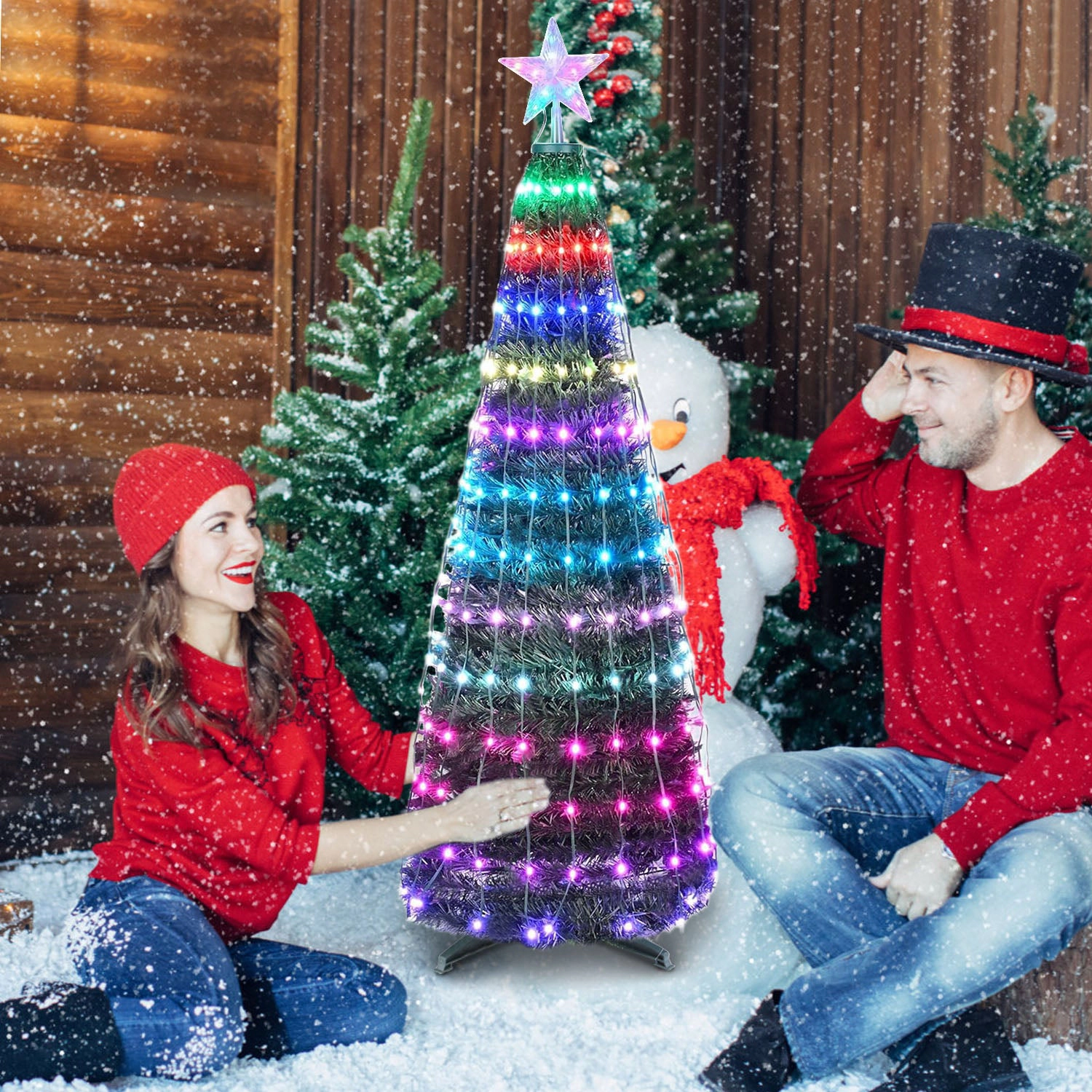 GBruno 4.9ft LED Collapsible Christmas Tree With Remote
