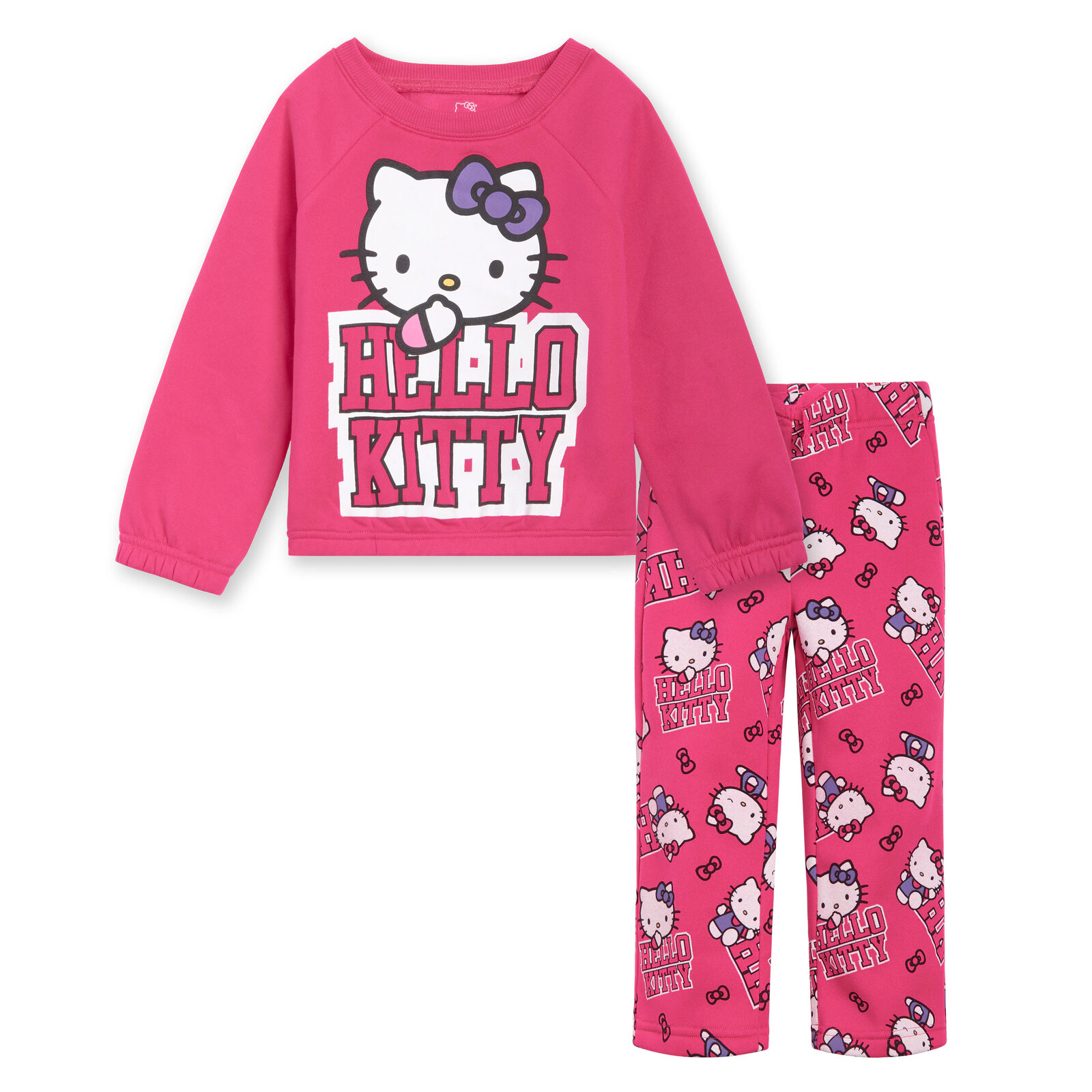 Hello Kitty Girls' Fleece Sweatshirt and Pants Set