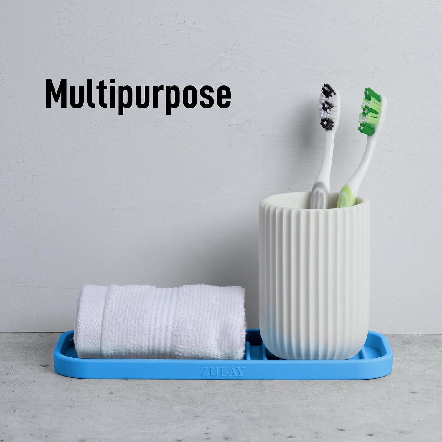 Zulay Kitchen Silicone Sponge Holder for Sink - Flexible Multipurpose Soap Tray