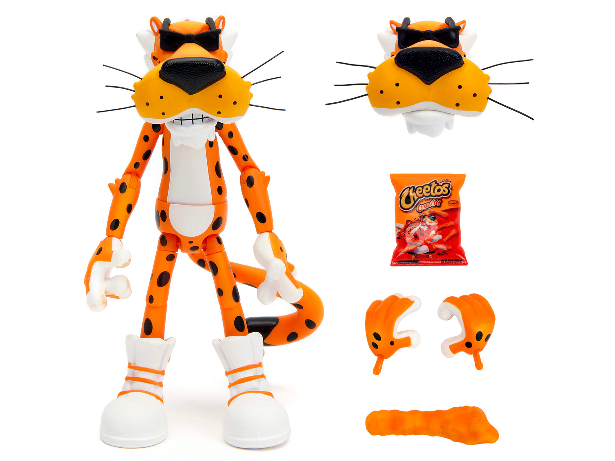 Jada Chester Cheetah 5.5" Figure with Accessories and Alternate Head and Hands "Cheetos Crunchy" model by Jada